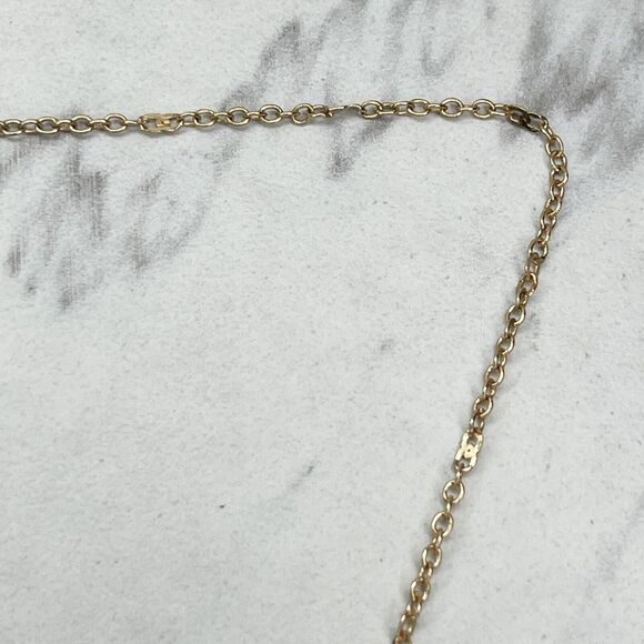 Gold Tone Faux Turquoise Spinning Pendant Necklace - Picture 8 of 11